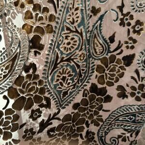 Red fish Designs whimsygoth brown velvet paisley scarf